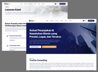 Tampilan website Konsultan Pajak